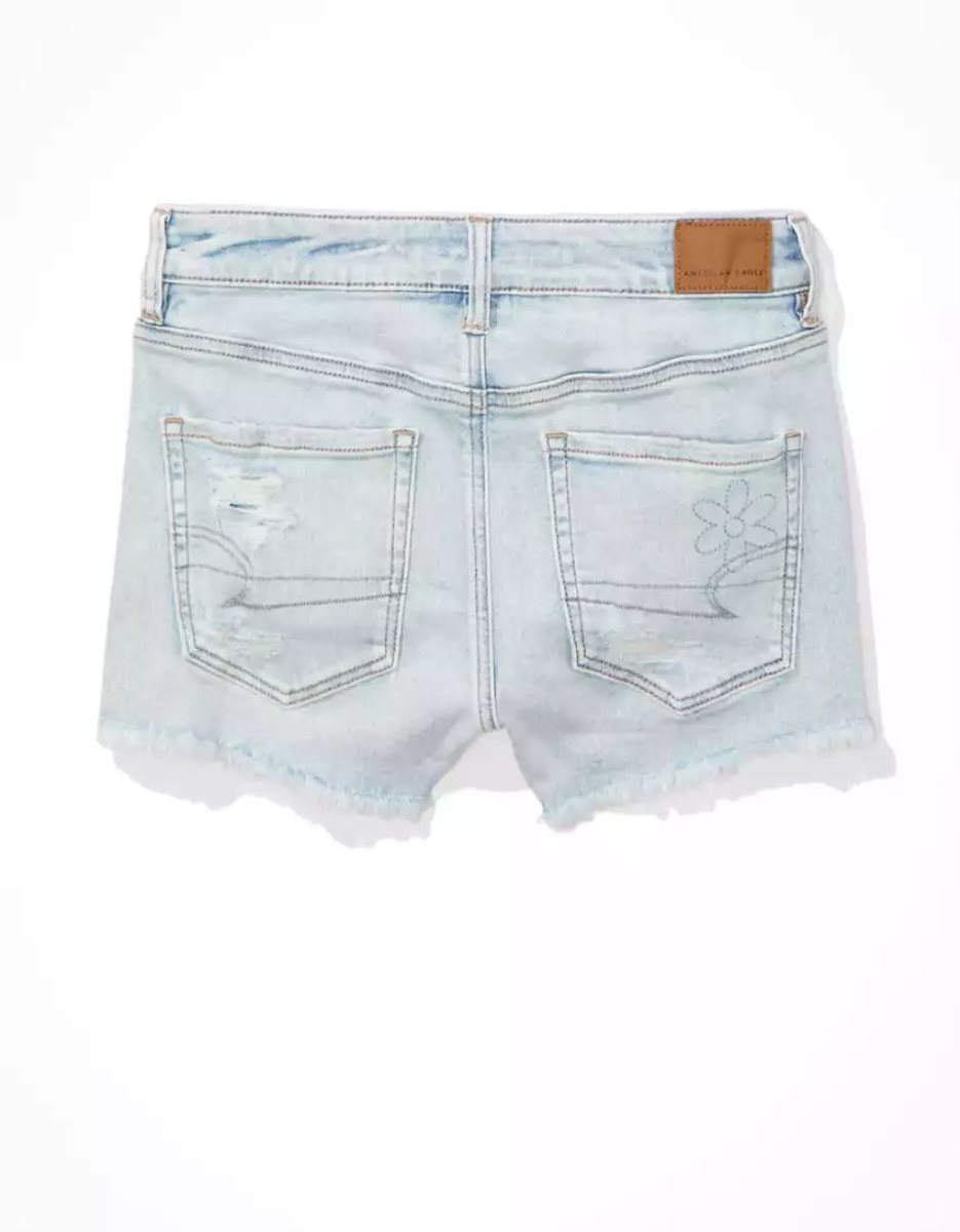 Shorts American Eagle AE Ne(x)t Level High-Waisted Denim Lavage Clair Femme | MSY-42989097